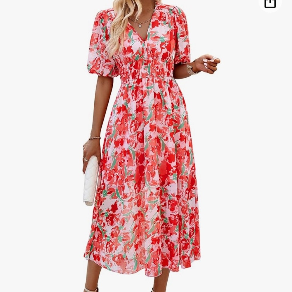 Pink Red Maxi Dress